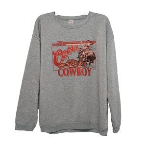 The Original Coors Cowboy Gray Crew Neck Sweatshirt Size XXL Men’s Beer